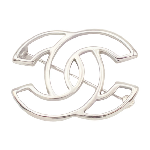 CHANEL Jewelry - 6460 - Chanel Coco Mark Brooch Silver